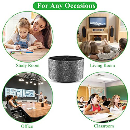 lizimandu Round Leather Art Supply Organizer,Remote Control Holder,360 Degree Spinning,Multi-Functional Pencil Holder,4 Compartments Desktop Stationary Organizer(1-Grey) - color: 1-Grey