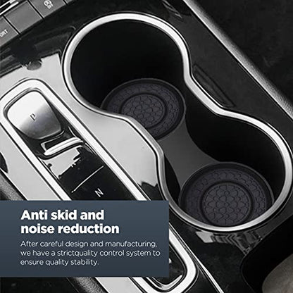 2 PCS Car Cup Holder Coaster,Car Coasters Cup Mats,2.75 Inch Universal Car Cup Coasters,Non-Slip Anti Dust Mats Cup Holder Insert Coaster, Suitable for Most Car Interior (Black) - color: Black
