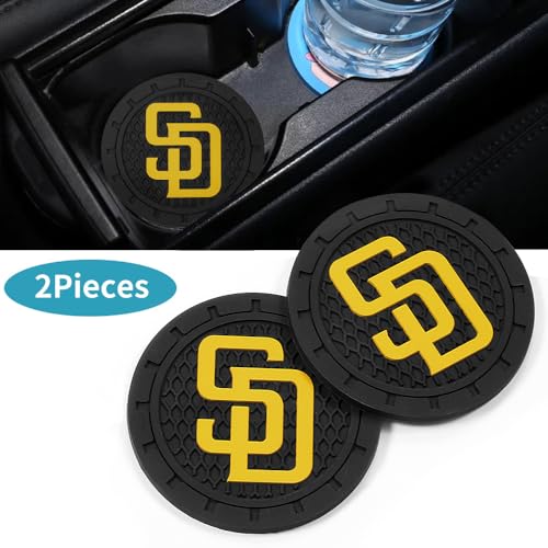 Car Cup Holder Coasters for San Diego Padres Baseball Fans, Padres Car Coasters for Cup Holder Insert Silicone Non-Slip - color: 11pa12dr