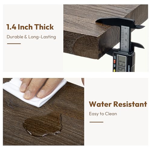 Flat Edge Elm Wood Floating Shelf with Invisible Bracket 24”American Walnut - color: American Walnut, size: 24”,set of 2