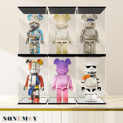 NONEMEY Clear Acrylic Display Case with Remote Control Light for Bearbrick, Dustproof Model Showcase Organizer Box, Display Case for Collectibles Bearbrick (9.8×7.9×16.5inch,25×20×42cm) - size: 9.8×7.9×16.5 inch, 25×20×42 cm