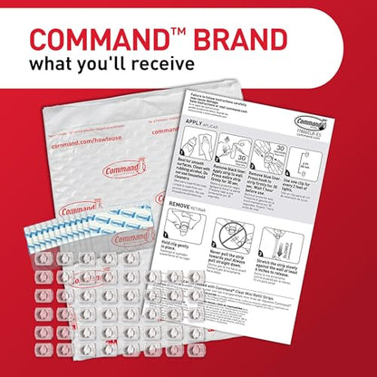 Command Clear Indoor Mini Light Clips Value Pack, 45 Clips, 54 Strips, Damage-Free String Light Hangers for Home, Room, Wall, Office, and Dorm Decor, Great for Cable Management, Holds up to 0.3 lb - style: 45 Clips