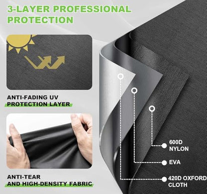 Printer Dust Cover for Epson EcoTank ET-4800, Heavy-Duty 600D Nylon Printer Protector – Waterproof Anti-Static Dustproof Printer Cover Case (15×15.8×9.8in) (Black) - color: Black