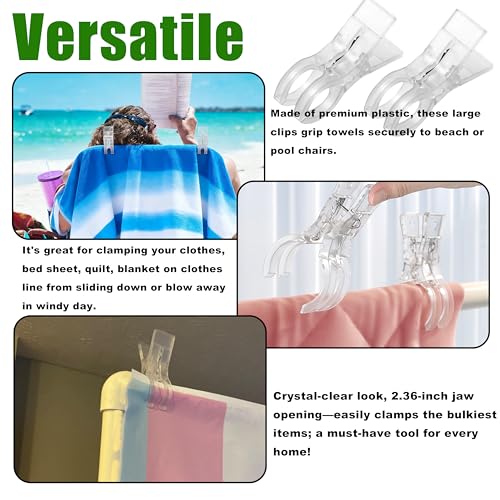30 Pack Balloon Arch Clips – Includes 10 Large 3.5-Inch Heavy-Duty Backdrop Clips & 20 Small 2.4-Inch Clear Heavy-Duty Clips for Balloon Arch Kits Birthday Decorations Crafts and Photography Studios