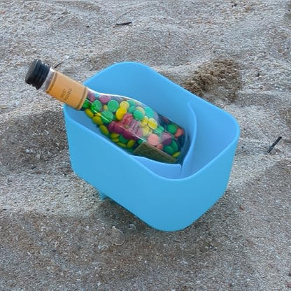 Sand Beach Drink Cup Holder with Pocket Drink Cup Holders for Travel/Holiday 2Pack Blue/Blue - color: BLUE/BLUE