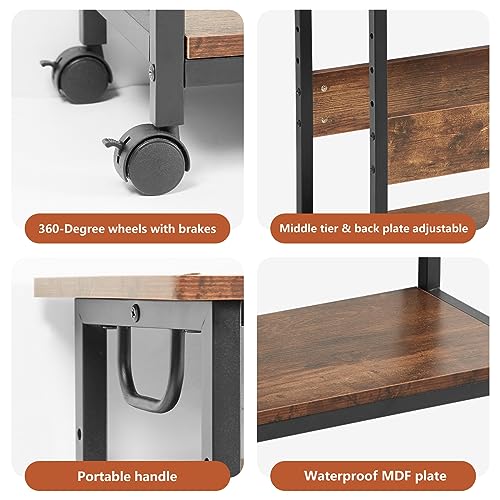 TooCust Computer Tower Stand, Computer & Machine Carts, Computers Towers Floor Stand, PC Towers Shelf, 3-Tier PC Tower Floor Stand with Side Shelf, Mobile Rolling CPU Holder Cart for Home Office - style: Small(for mini and mid tower)