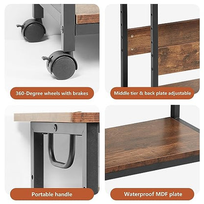 TooCust Computer Tower Stand, Computer & Machine Carts, Computers Towers Floor Stand, PC Towers Shelf, 3-Tier PC Tower Floor Stand with Side Shelf, Mobile Rolling CPU Holder Cart for Home Office - style: Small(for mini and mid tower)