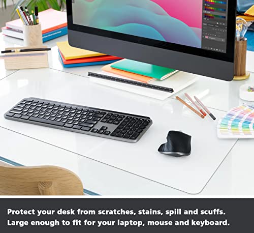 Clear Desk Pad Mat Blotter 14 x 24 Inches Transparent PVC Writing Desk Mat for Desktop and Small Tables - color: Clear, size: 14x24 inch