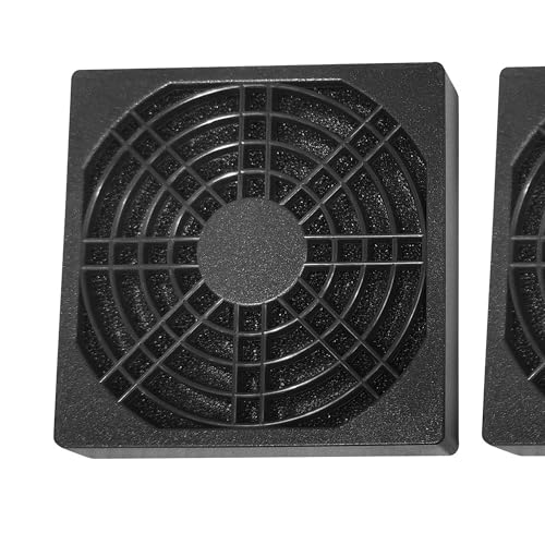 uxcell 2 Pack Fan Dust Filter Guard Grill Cover Black Plastic Computer Mesh for 80mm PC Case Fan