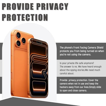 Front Camera Cover Compatible for iPhone 17/17 Air / 17 Pro/17 Pro Max,Webcam Cover Protect Privacy and Security,Not Affect Face ID, 2 Pack-Black - color: Black
