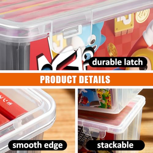tutata Plastic Video Game Holder, Game Disc Storage Box Compatible with Switch Game Holder - Clear