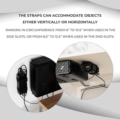 HumanCentric Universal Small Mounting Bracket Compatible with Small Devices, Modems, Power Blocks, Mount on the Wall or Under Your Desk, Vertically or Horizontally - size: Small & Micro
