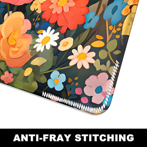 BOSOBO XXL Gaming Desk Mat, Extended Mouse & Keyboard Mat, Anime Cat Pink Flower Bush - 31.5 x 11.8 Inches - color: Anime Cat Flower Bush, size: XL - 31.5 x 11.8 Inches