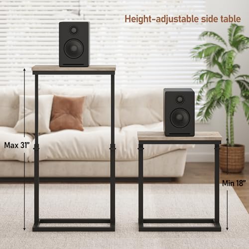 TUTOTAK End Table, Side Table, Tall Couch Table, Sofa Table, Living Room, Bed Room, Greige TB01BG083 - color: Greige, size: 1 Pack, style: Ordinary