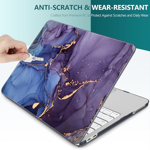 DONGKE Compatible with MacBook Neo 13 Inch Case 2026 A3404 A18 Pro chip & Touch ID, Plastic Hard Shell with Keyboard Cover, Screen Protector & Dust Plugs, Alcohol Ink Art - color: Alcohol Ink Art