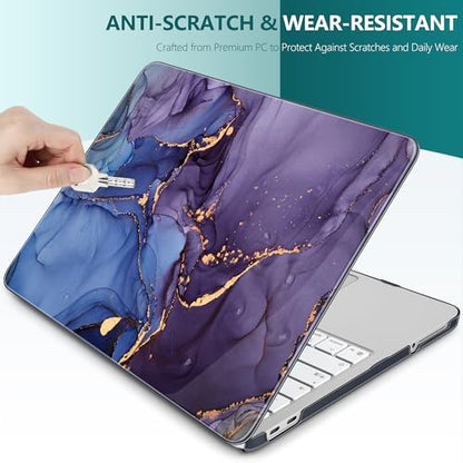 DONGKE Compatible with MacBook Neo 13 Inch Case 2026 A3404 A18 Pro chip & Touch ID, Plastic Hard Shell with Keyboard Cover, Screen Protector & Dust Plugs, Alcohol Ink Art - color: Alcohol Ink Art