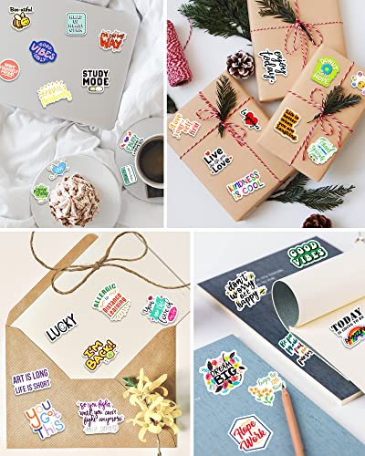 Greingways 300 PCS Inspirational Stickers for Adults, Motivational Water Bottle Stickers for Teens Kids Teachers, Journaling Scrapbook Laptop Positive Quote Vinyl Sticker for Vision Board Supplies - style: 300 Pcs Quote