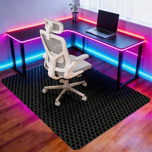 Vicwe Office Chair Mat for Hardwood Floor, 63" x 51" Large Chair Mat, Gaming Chair Mats for Hardwood, Easy Glide for Chairs, Multi-Purpose Floor Protector Desk Chair Mats for Home Office - color: Black, size: 63"x51" (for hard floors)