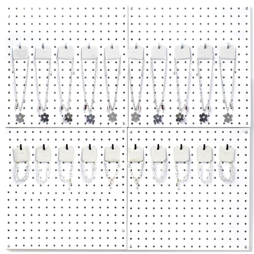 HUHOLE 20PC Pegboard Picture Hangers for 1/8 & 1/4 Inch Pegboards | U Shape Display Hooks with 10 lb Capacity for Pictures, Jewelry, Keys, Lanyards, Arts, Crafts and Retail - color: Silver