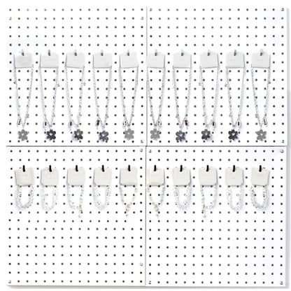 HUHOLE 20PC Pegboard Picture Hangers for 1/8 & 1/4 Inch Pegboards | U Shape Display Hooks with 10 lb Capacity for Pictures, Jewelry, Keys, Lanyards, Arts, Crafts and Retail - color: Silver
