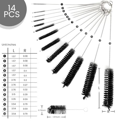 LOVEINUSA Straw Cleaner Brush, 14PCS 8.3 Inch Nylon Tube Brush Set, Bottle Cleaning Brushes for Sippy Cup, Tumbler, Water Bottle, Tight Spaces - color: 14pcs