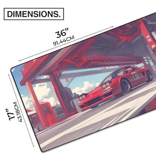 MPCO. Original Large Gaming Desk Mat – 36" x 17" Duraglyde Manga Motors Hiros-Honda Full Desk Mouse Pad for Smooth Precision – Non-Slip, Washable Extra-Large PC Mouse Pad for Gaming Sessions - color: DuraGlyde Hiros-Honda
