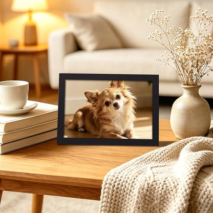 upsimples 6x9 Frame, Display Pictures 4x6 with Mat or 6 x 9 Without, Wall Hanging Photo Frames, Black, 1 Pack - color: Black, size: 6x9