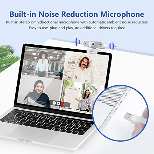 NexiGo N660P (Gen 2) 1080P 60FPS Webcam with Software Control, Dual Microphone & Cover, Autofocus, HD USB Computer Web Camera, for OBS/Zoom/Skype/FaceTime/Teams/Twitch, White - style: 1080P 60FPS Webcam
