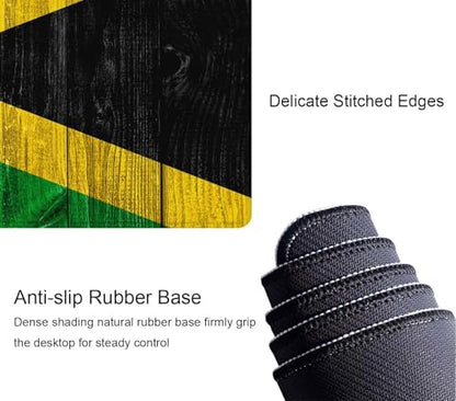 Gaming Mouse Pad, Large Mouse Pads for Desk, Non-Slip Rubber Base Mousepad, Keyboard Mouse Mat, Desk Pad with Stitched Edges, 31.5x11.8inch, Jamaican Flag - color: Jamaican Flag