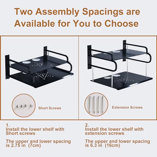 HNVNER Floating AV Shelves,Projector Wall Mount DVD Shelf,Floating Entertainment Center Bracke Under TV for Cable Boxes/Games Console/DVR/TV Accessories (Double Layer) - size: Double Layer