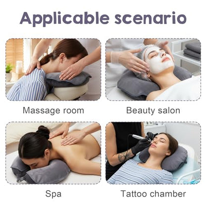 12 Pack Microfiber Face Cradle Covers, Large Soft Reusable Non-Stick Massage Headrest Protectors for Any Professional SPA Tables & Chairs, Charcoal Gray