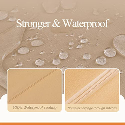 WJ-X3 Patio Chair Cover Waterproof, 33W x 35D x 36H, Beige, 2-Pack | Outdoor Lounge Cover, Heavy Duty, Lawn Patio, Mid-Cinch Fit, Secure Buckles, Cleaner Patio Look - color: Beige, size: 33W x 35D x 36H, 2-Pack, Lounge Chair