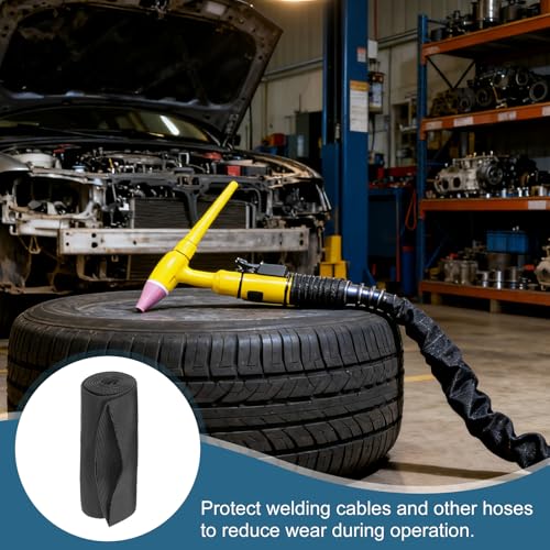 HARFINGTON Nylon Protective Hose Sleeve 3.5" ID 3FT Cable Cover Sheath Hydraulic Hose Protector Wrap for Welding Cord Tig Torch Hydraulic, Black - size: 3.5" ID 3FT