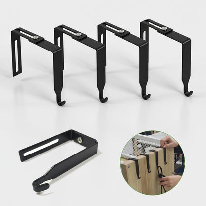 Cubicle Hooks, Office Cubicle Hooks for Hanging 7 Pack Black | Small Adjustable No Drill Cubicle Wall Hooks & Cubicle Hangers for 1.4" to 3.5" Thick Panels