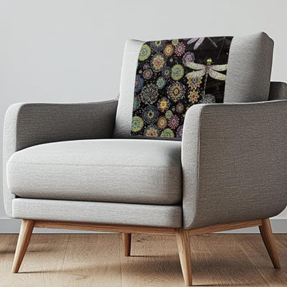 Boho Mandala Dragonfly Print Recliner Headrest Protectors, Anti-Wear Sofa Headrest Protective Cover for Furniture Slipcovers Headrest Cover for Sofa Furniture Chair Theater Seat - color: Boho Mandala Dragonfly