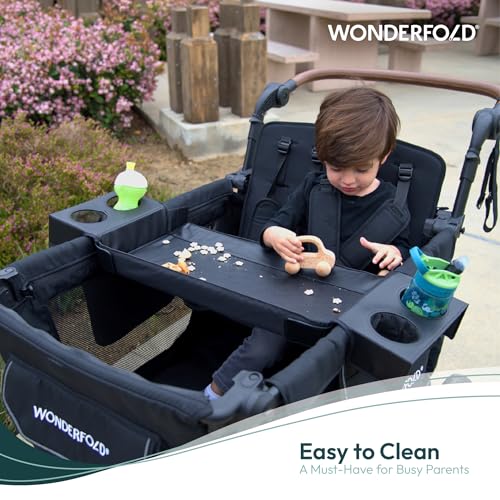 WONDERFOLD Flex Snack Tray for L2 Stroller Wagon with Convertible Cup Holders & Adjustable Sidewalls to Maximize Space, Easy to Install, Easy to Clean - size: L2 Flex