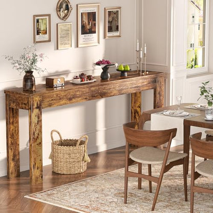 Armocity Console Table, 47" Farmhouse Wood Entryway Table, Sofa Tables Narrow Long Behind Couch, Entry Table for Entrance, Hallway, Living Room, Rustic Brown - color: Rustic Brown, size: 47"