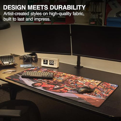 MPCO. Original Large Gaming Desk Mat – 36" x 17" Duraglyde Masterpiece Machinami Full Desk Mouse Pad for Smooth Precision – Non-Slip, Washable Extra-Large PC Mouse Pad for Gaming Sessions - color: DuraGlyde Machinami
