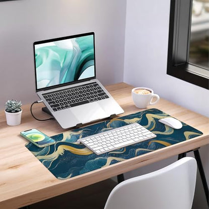 Ocean Waves Extended Gaming Mouse Pad 35.4 x 15.7 Inch – Large Desk Mat for Gaming, Office, and Home Use, with Non-Slip Rubber Base and Smooth Cloth Surface - color: #34, size: 35.4 x 15.7 Inch