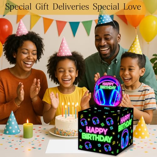 ChillHui Neon Headphone Birthday Money Gift Boxes for Cash, Game Headphone Birthday Money Pull Box for Men Women Girls Boys - color: Headphone