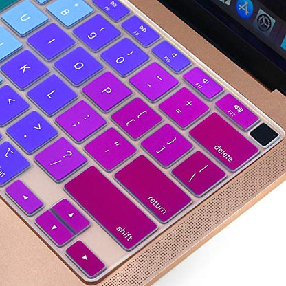 Keyboard Cover Skin for 2020 MacBook Air 13 inches M1 Chip | Silicone, US/ANSI Layout, Anti-Spill, DustProof, Keyboard Protector Accessories - color: Rainbow