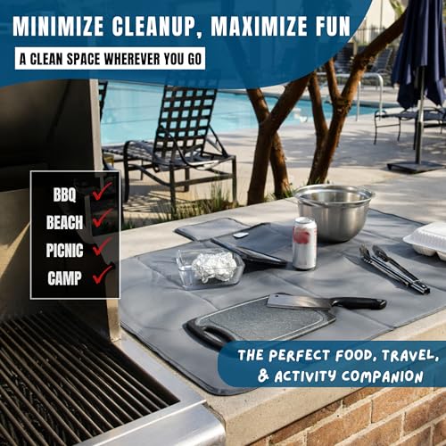 Bed Tray Alternative (Set of 2) – Waterproof Breakfast Tray for Bed & Couch, Foldable Lap Tray for Eating, Travel & Airplane Tray Cover, Spill-Proof Reusable Placemat