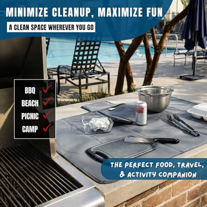 Bed Tray Alternative (Set of 2) – Waterproof Breakfast Tray for Bed & Couch, Foldable Lap Tray for Eating, Travel & Airplane Tray Cover, Spill-Proof Reusable Placemat