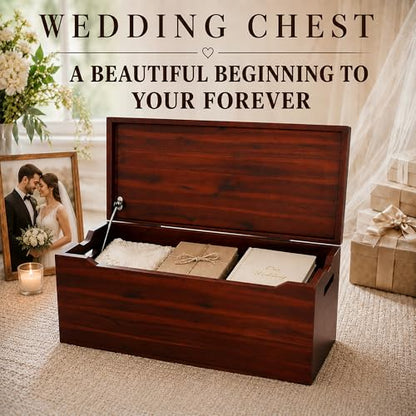 Hope Chest for Family Keepsake & Memory Storage, Fully Assembled, Mahogany - color: Keepsake Chest - Mahogany