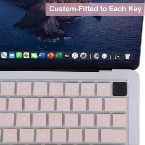 MOSISO Keyboard Cover Skin Compatible with MacBook Air 13.6 inch 2025 M4 A3240/Air 15 inch 2025 M4 A3241/Pro 14 inch 2025 M5 A3434, Rose Quartz - color: Rose Quartz