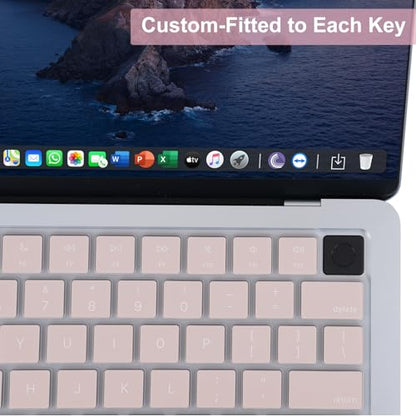 MOSISO Keyboard Cover Skin Compatible with MacBook Air 13.6 inch 2025 M4 A3240/Air 15 inch 2025 M4 A3241/Pro 14 inch 2025 M5 A3434, Rose Quartz - color: Rose Quartz