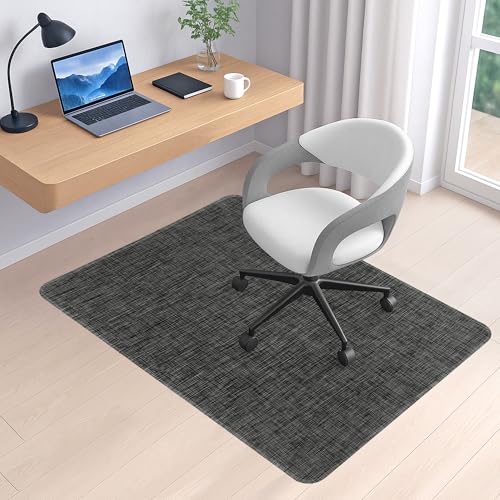 BesWin Office Chair Mat for Hard Floors, 36" x 48" Heavy Duty Desk Floor Mat for Hardwood/Tile Floors, Computer Chair Mat for Rolling Chair, Anti Slip Desk Rug PVC Floor Protector Mat for Office Home - color: Black, size: 36" x 48"