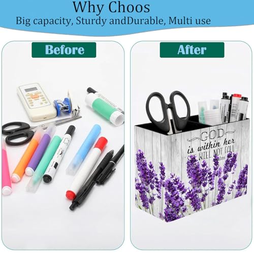Pen Holder and Anti-Slip Mouse Pad Combination, Makeup Brush Storage Box, Tableware Storage Box, Suitable for Office and Home - Lavender Psalm 46:5 - color: Lavender Psalm 46:5