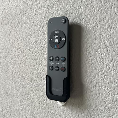 Wall Holder Mount for ARTIKA Ceiling Fan Remote (3D Printed in the USA) (Black)