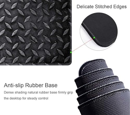 Black Grey Iron Texture XL Mouse Pad,Large Mouse Pad Gaming 31.5 x 11.8 in Mouse Mat Desk Pad,Extended Keyboard Mousepad Large Desk Mat with Non-Slip Rubber Base and Stitched Edge for Home Office - color: Black Grey Iron Texture